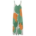 thumbnail image 6 of Nasturtiums on Linen Sleeveless Suspender Dress Summer Fashion Casual Long Dress, 6 of 9