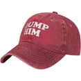 thumbnail image 2 of Dump Him Hat Funny Cotton Washed Cowboy Baseball Cap Adjustable Unisex Dad Hats, 2 of 7