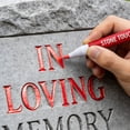 thumbnail image 3 of 2 Pack Marker Pen for Restoring Faded Grave Inscriptions, Fast-Drying Stone Touch Up Pen, Paint Markers for Granite Headstones Grave Marker Mug, Red, 3 of 5