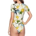 thumbnail image 4 of Easygdp Bees Collecting Nectar Women's One-Piece Swimsuit Slim Fit Crew Neck Bodysuit Athletic Swimwear with Concealed Buckle - Medium, 4 of 9