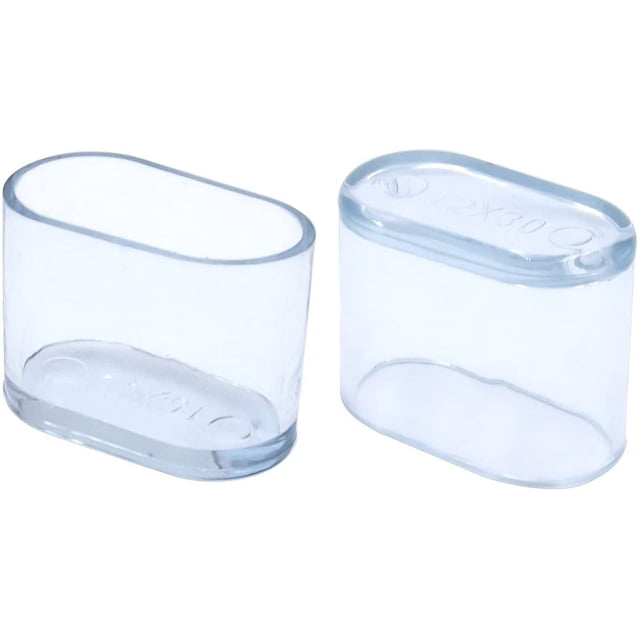 Protectores de patas de mesa y silla ovalados transparentes, PVC blando, 15 x 30 mm, protectores de piso antideslizantes, paquete de 20
