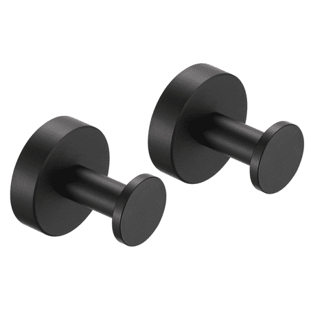 

Round Base with Screws- Matte Black Towel Hook 2 Pack for Entry Shoe Cabinet Wardrobe Bathroom Bedroom Furniture Hardware553