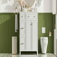 thumbnail image 6 of GVN Bathroom Storage Vanity,Bathroom Floor Cabinet,36" Bathroom Vanity with Ceramic Sink, Standard and Double-Layer Drawers, Soft Close Doors, White, 6 of 13