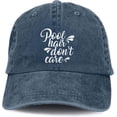 thumbnail image 2 of Women's Pool Hair Don't Care Hat for Men Women, Adjustable Vintage Distressed Washed Baseball Cap for Dad Mom, 2 of 8