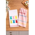 thumbnail image 4 of Liberty Easter Kitchen Towels 2-Piece Appliqued Multi-color Bunny Silhouettes and Stripes, 4 of 7