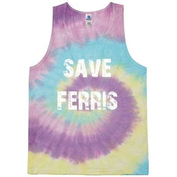 Mens Save Ferris Tie Dye Tanktop, Small Jelly Bean