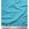 thumbnail image 1 of Soimoi Blue Cotton Jersey Fabric Leaves & Floral Artistic Fabric Prints By Yard 58 Inch Wide, 1 of 1