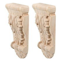 Masteelf  2 Pcs Wood Decoration Door Corner Corbels for Shelves Khaki