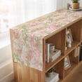 thumbnail image 6 of Pink Green Flower 48 Inch Table Runner, Watercolor Summer Botanical Farmhouse Dresser Scarf Cotton & Linen Tablerunner for Dining/Kitchen Island/Holiday Party Décor 13" x 48", 6 of 9