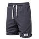 thumbnail image 3 of pstuiky Pantalones cortos para hombre, Pantalones casuales de moda para hombre, lisos, con cordón, cintura elástica, pierna recta corta Pantalones cortos de golf, 3 of 8