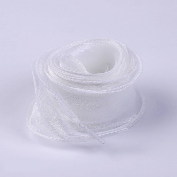 2Pairs Satin Ribbon Shoe Laces: 1.57" Wide Color Wave Snow Yarn Shoelaces for Women - 51 inch / 130CM