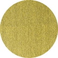 thumbnail image 1 of Ahgly Company Machine Washable Indoor Round Solid Yellow Modern Area Rugs, 6' Round, 1 of 4