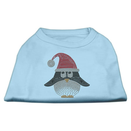 Santa Penguin Rhinestone Dog Shirt Baby Blue XL (16)