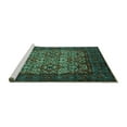 thumbnail image 2 of Ahgly Company Machine Washable Indoor Rectangle Persian Turquoise Blue Traditional Area Rugs, 5' x 7', 2 of 4