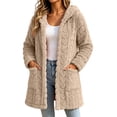 thumbnail image 2 of Ihhxva Women's Cardigan Sweater Hooded Warm Winter Coat Loose Fit Multi-Pockets Long Sleeve Cozy Casual Cold Weather Outings S-2XL, 2 of 8