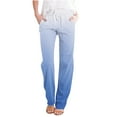 thumbnail image 1 of Gifts for Mom LSLJS Women Casual Pants Straight Leg Drawstring Elastic Waist Loose Comfy Trousers with Pockets Womens Work Pants, 1 of 4