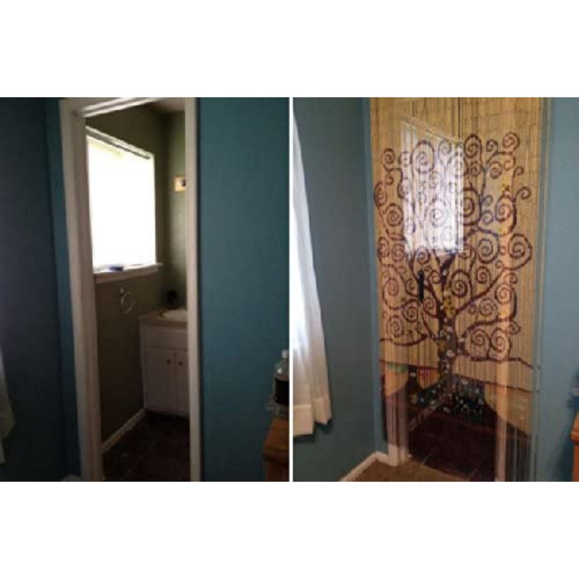 Vauluxe Vintage Brown Tree of Life Art Grommet Sheer Curtains - 36 x 79 Inches 125 Strands