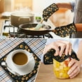 thumbnail image 4 of Black Sunflower Kitchen Oven Mitt and Pot Holder Sets 4 Pcs for Baking, Cooking and Grilling, Heat Resistant Up To 392 °F, 4 of 7