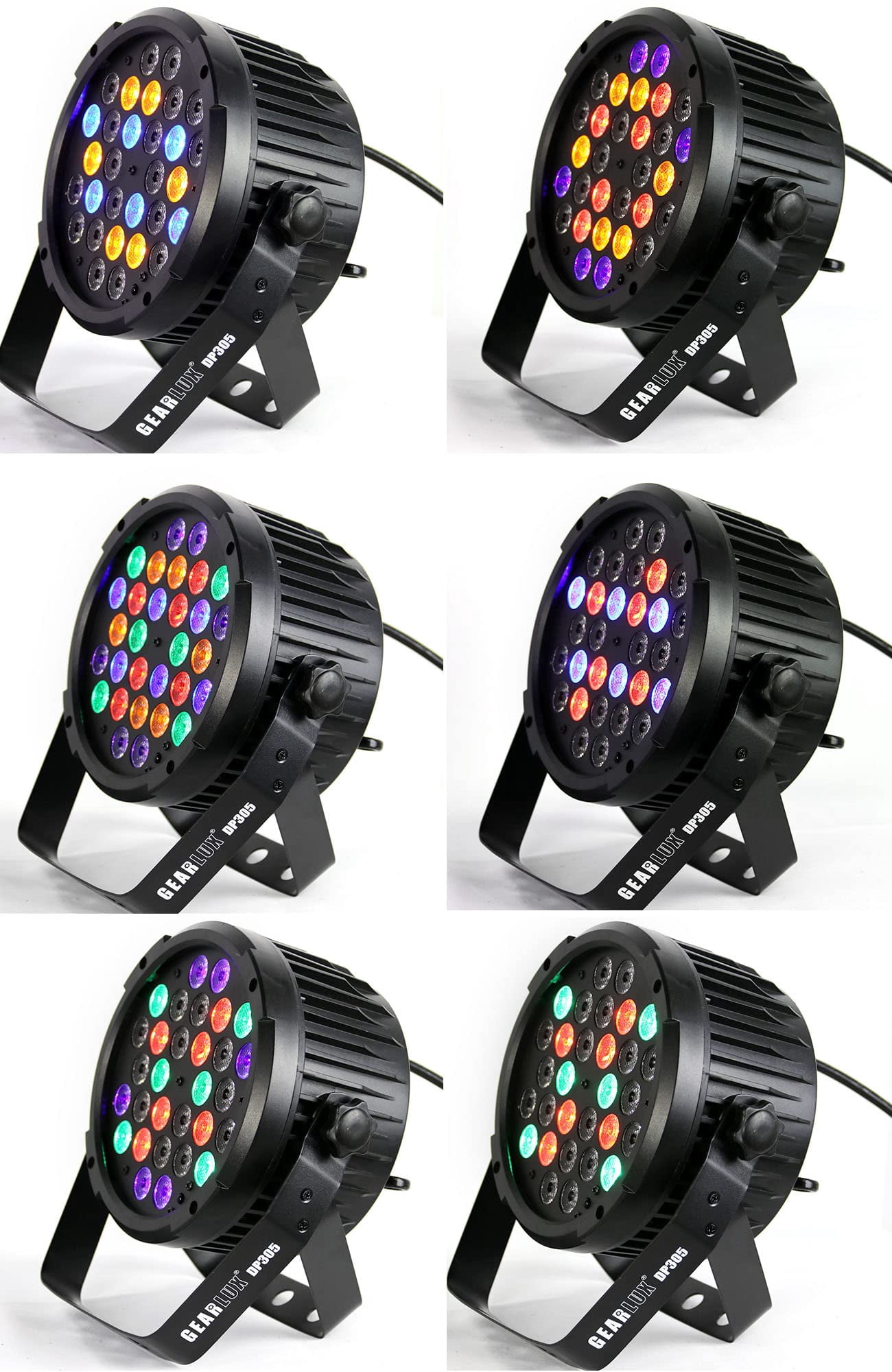 Gearlux Par Can 9 Channel 2-Watt RGBA or RGBW + UV 30 PCS Auto Stage Light