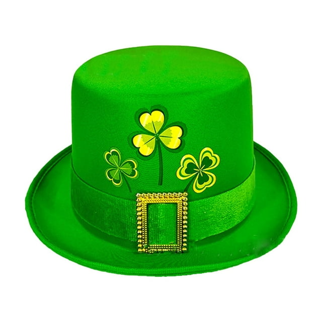 Christmas Tree Topper, St Patricks Day Hats with Light St Patricks Day Green Velvet Top Hat Green St Patricks Day Party Accessories Green Christmas Tree Topper Hat