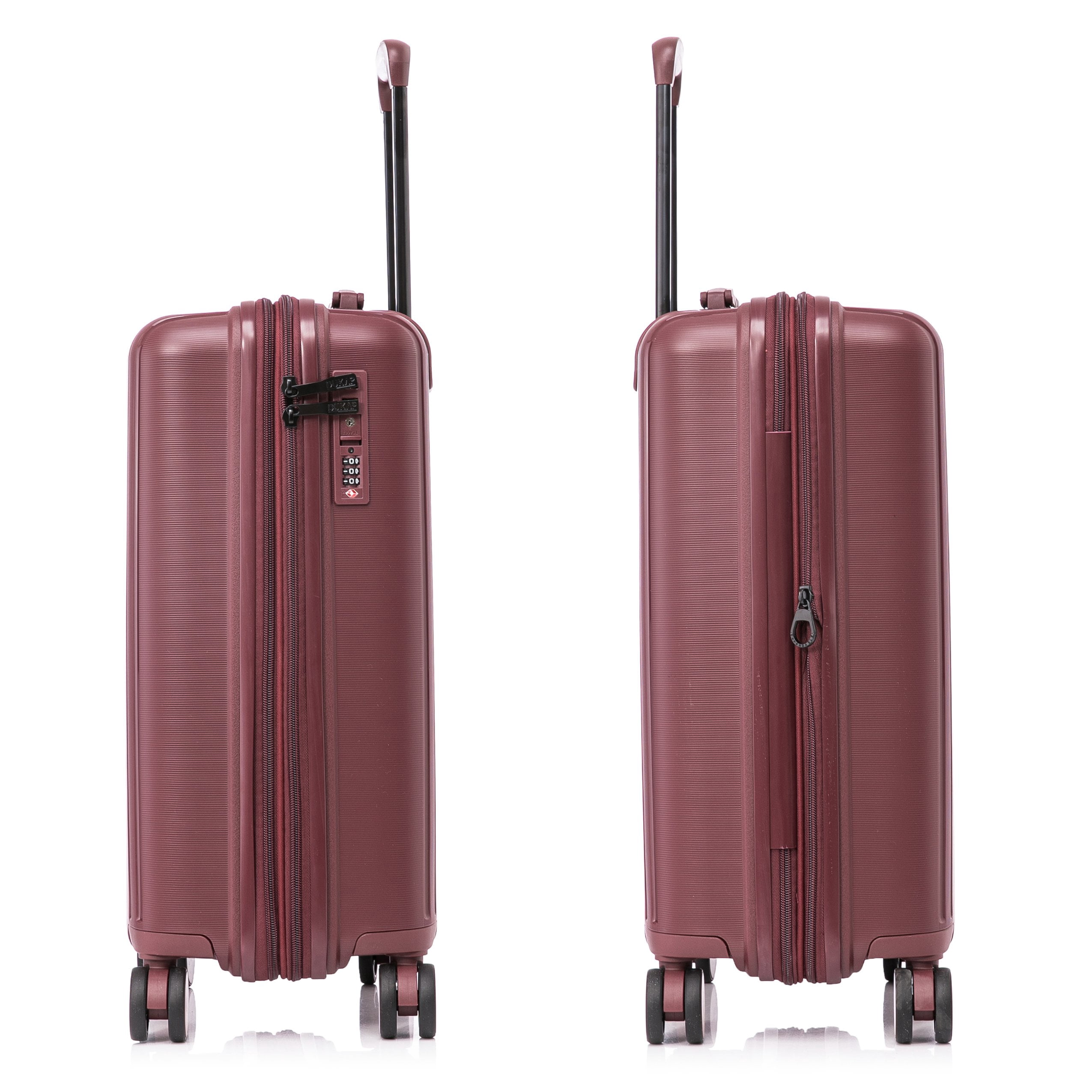 DUKAP AIRLEY 20" Lightweight Hardside Carry-On Luggage with Spinner Wheels, Handle and Trolley, Wine