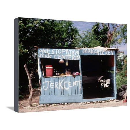 Jerk Chicken Stand Jerk Chicken Stand, Negril, Jamaica Stretched Canvas Print Wall Art By Debra Cohn-Orbach ()