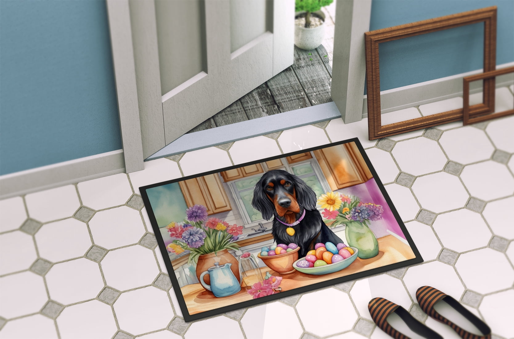 Decorating Easter Gordon Setter Doormat 27 in x 18 in