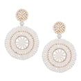 thumbnail image 4 of Pendientes colgantes jinwen Joyería redonda ligera Estilo vintage Blanco, 4 of 8