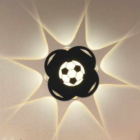 

7Magic Modern Wall Light Fixture Round Football Indoor Wall Sconce Wall Lighting Lamp 14W 3000K for Stair Hallway Home Theatre Bedroom Bedside Stairway Black