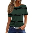 thumbnail image 2 of Karight Womens Striped Short Sleeve T Shirts Crewneck Top Fitted Tee, 2 of 3