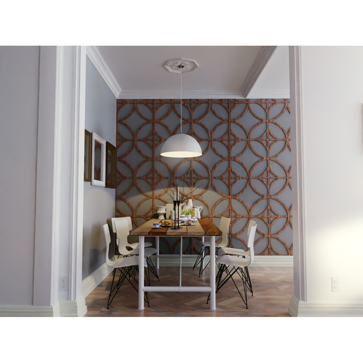 Ekena Millwork 23 3/8"W x 23 3/8"H x 1/4"T Large Crosby Decorative Fretwork Wood Wall Panels, Hickory