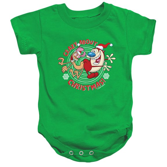 Ren & Stimpy Crazy About Christmas Unisex Infant Snap Suit for Baby