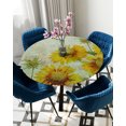 thumbnail image 5 of Round Tablecloth with Elastic Vintage Park Sunflower Waterproof Stain-proof Table Cover Wipeable Fitted Table Cloths for 55"-60" Round Tables Dining Kitchen, 5 of 6