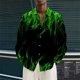 thumbnail image 1 of Camisa con botones de solapa azul y rojo para hombre y mujer, informal, para uso diario, para exteriores, de alta calidad,, 1 of 6