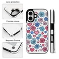 thumbnail image 3 of Compatible with iPhone 11 12 13 mini 14 15 16 Pro Max Plus Wallet Case with Card Holder, PU Leather Kickstand Card Slots Case ( Hand Drawing Heart Flower, iPhone 14 Pro), 3 of 7