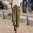 thumbnail image 2 of Pantalones holgados para mujer Pantalones de salón con cordón Color sólido Estilo casual Traje diario FLhrweasw Nuevo, 2 of 9