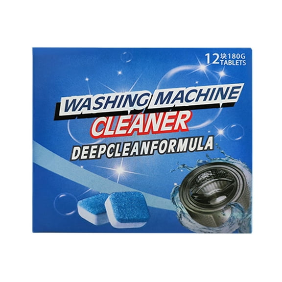 Washing Machine Cleaner Descaler 12 Pack - Deep Cleaning Tablets For HE Front Loader & Top Load Washer, Septic Safe Eco-Friendly Deodorizer, Clean Inside Drum and Laundry Tub Seal - 12 Month Supply