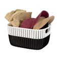 thumbnail image 4 of Simplify Polyester 2-Tone Decorative Medium Storage Basket, Black/White, 4 of 10