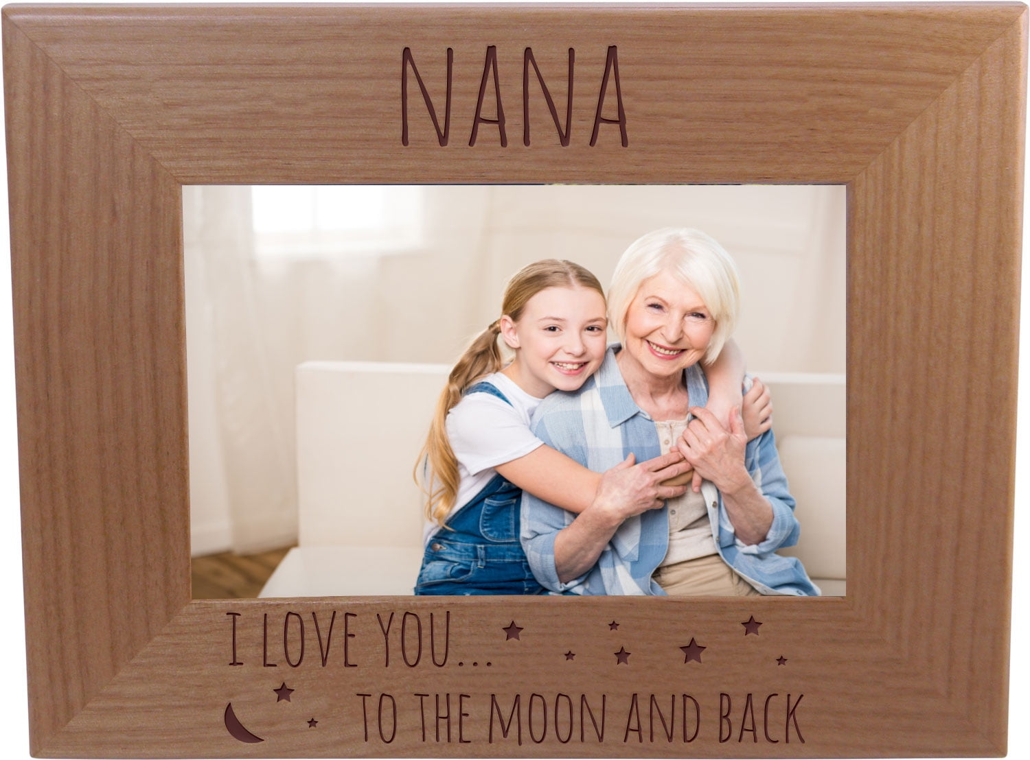 Nana I Love You To The Moon And Back 4inch x 6Inch Wood Picture Frame