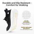 thumbnail image 5 of FitVille Zapatillas de deporte sin cordones de pie ancho para mujer, zapatillas para correr manos libres, zapatos para caminar para pies gordos, pies planos, fascitis plantar, 5 of 5