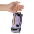 thumbnail image 4 of For Google Pixel 7 Pro Wallet Case, Card Holder Kickstand Phone Case for Women, Premium Leather Purse with Wrist Strap, Ring Holder Cover Credit Card Slot Cover for Google Pixel 7 Pro,Purple, 4 of 6