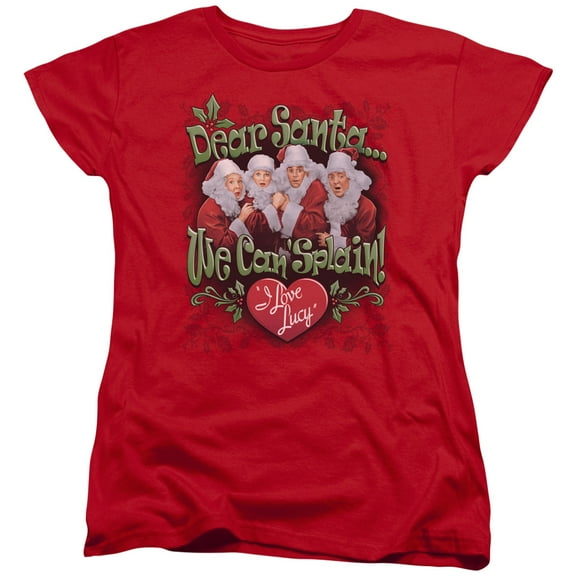 I Love Lucy Dear Santa S/S Women's T-Shirt Red