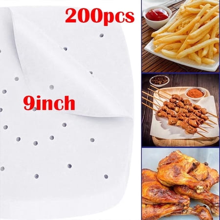 Nonstick Steamer Mat Oil Paper Air Fryer Accessories Kitchen Cooking Tools-9inch-Pack of 200