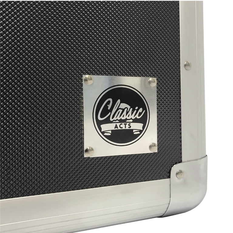 Lockable Vinyl Record Storage Case - Holds 100+ LPs, 13" Cube, Water Resistant With Handle (White)