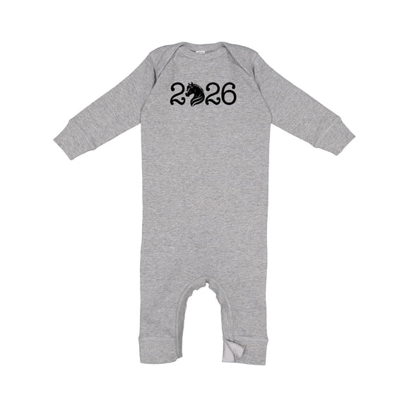 Inktastic 2026 New Years Horse Silhouette Baby Romper Coveralls