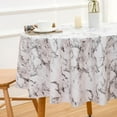 thumbnail image 2 of Round Vinyl Tablecloth, 60 Inch Tablecloths Vinyl Flannel Backed Tablecloth Waterproof, Wipeable Spillproof Plastic Tablecloth Table Cover for Dining, Camping, Indoor/Outdoor, 2 of 6