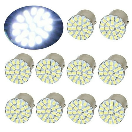 10x 1157 BAY15D 22-SMD LED Car Tail Brake Stop Backup Reverse Light Bulbs (Pure