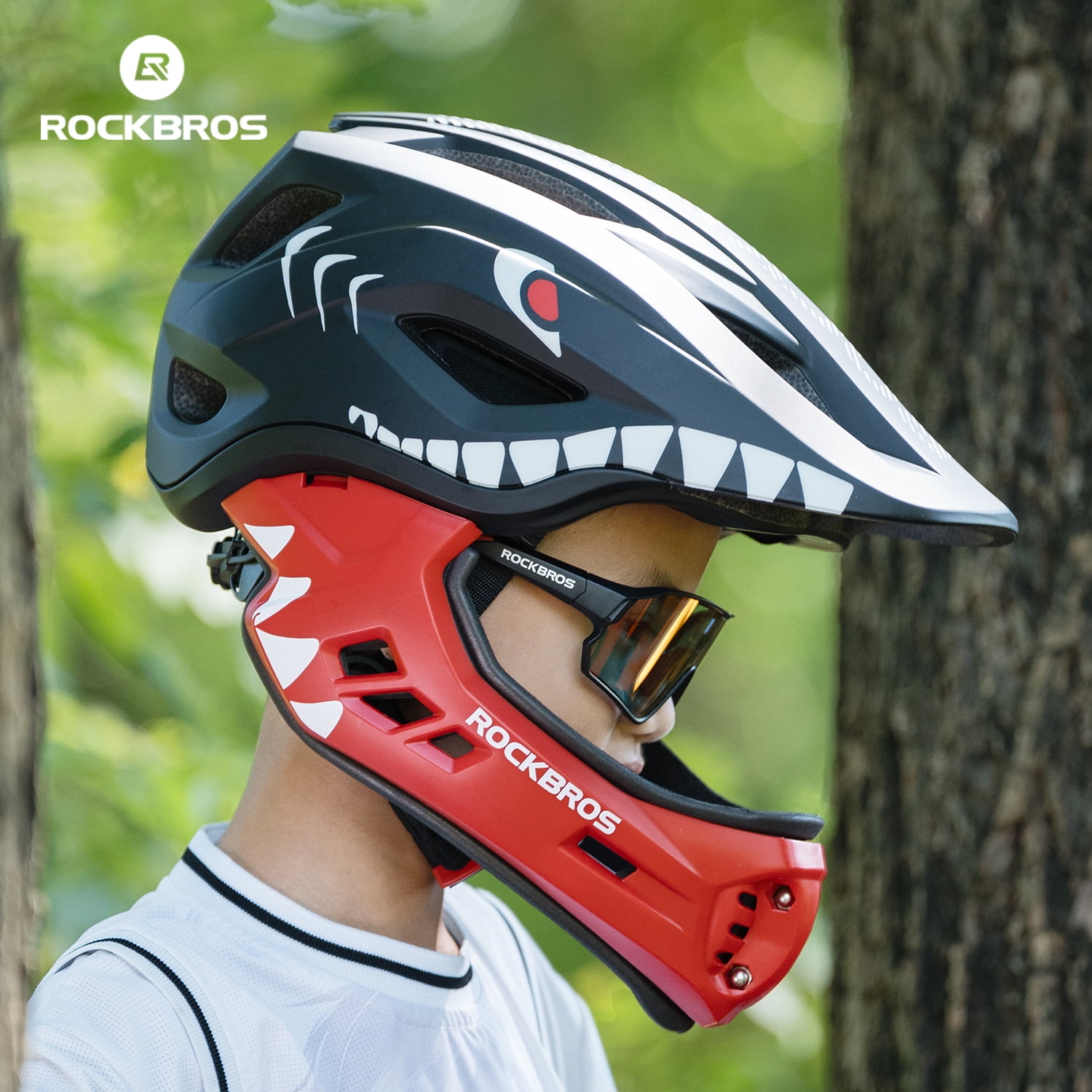 ROCKBROS Bike Helmet Boys Girls Kids Helmet Full Face Helmet for Multi-sports Universial Adjustment(Age 5-12+)