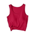 thumbnail image 3 of Busydd Womens Tank Tops Bulit in Bra Casual Stretch Solid Color Round Neck Crop Camisole Tops for Women Spring Summer Sleeveless Cotton Undershirts for Women, 3 of 10