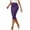 Purple, variant on Women's Office Work Pencil Skirt Stretch High Waist Below Knee Bodycon Skirts for Business Casual